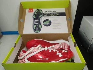 Authentic Under Armour Deception Low DT Diamond Tips Red White 7.5 1264165-611 - Picture 1 of 6