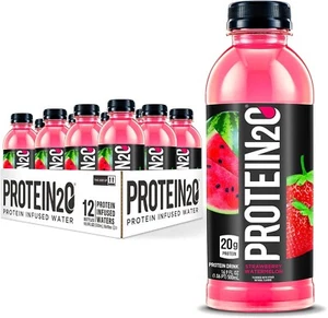 Protein2o 20g Whey Infused Water+Energy Drink, Strawberry Watermelon 16.9 oz, 12 - Picture 1 of 5