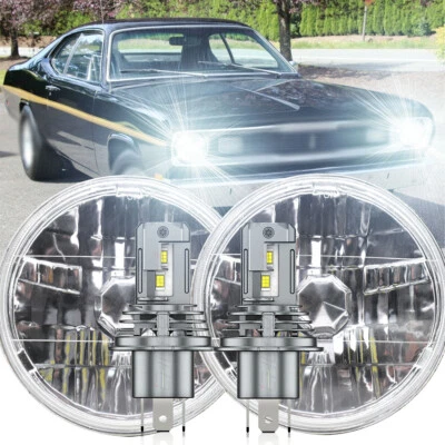 PARA Plymouth Duster 340 1970-1975 7" pulgadas faros LED redondos haz alto/bajo nuevos Foto 1 de 4