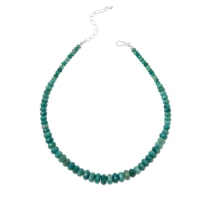 Jay King Green Chrome Chalcedony Beaded Sterling Silver Necklace 18" - Picture 1 of 3