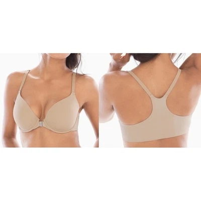 Sujetador SOMA Bronceado Memorable Cobertura Completa Cierre Frontal Espalda Corredora 38DD Con Aros Foto 1 de 4