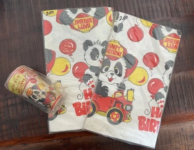 Nuevo de Lote Antiguo Camión de Bomberos Panda Feliz Cumpleaños Fiesta Mantel Tazas  Foto 1 de 4