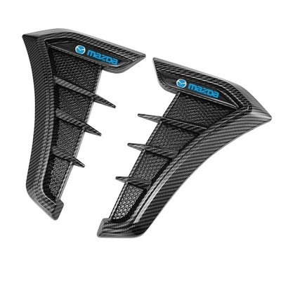 Pair ABS Carbon Fiber Side Fender Vent Wing Trim Car Accessories For Mazda Foto 1 de 4