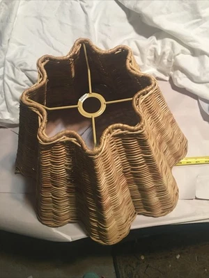 Lámpara colgante tejida de ratán hecha a mano lámpara colgante pantalla de techo 20”x14”x9” Foto 1 de 4