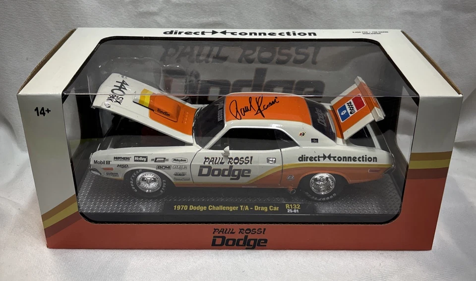 Firmado por Paul Rossi - Dodge Challenger T/A 1970 coche de arrastre - M2 - R132 25-01 1-24 Foto 1 de 4