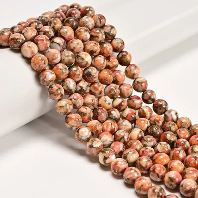Natural Spiny Oyster Mohave Copper Smooth Round Beads Size 8mm 15.5''Strand - Image 1 of 2