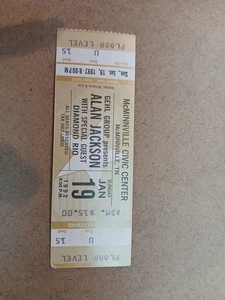 ALAN JACKSON w/ DIAMOND RIO Jan 19 1992 McMinnville TN Civic Center Ticket Stub - Picture 1 of 2