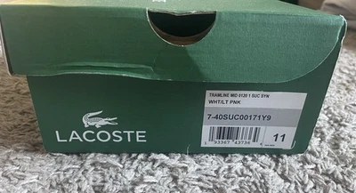 Zapatilla deportiva LACOSTE Tramline Mid blanca rosa claro EE. UU. 11 solo caja sin zapatos caja vacía Foto 1 de 3