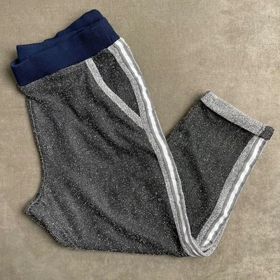 Pantalones deportivos informales Hei Hei gris jaspeado espiga azul marino cintura para mujer talla L Foto 1 de 4