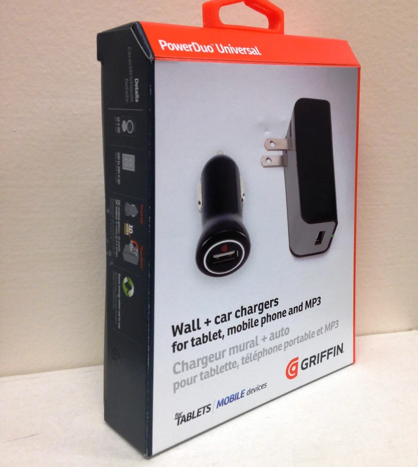 Griffin PowerDuo Universal 2 Amp Fast Car Charger iPhone 6/7/8/X/XR/XS/11 Plus - Image 1 of 4