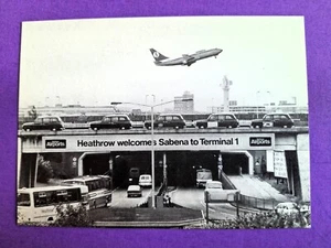 SABENA Airlines Belgium Postkarte 1986 Werbung Umzug nach Terminal 1 Heathrow - Bild 1 von 2