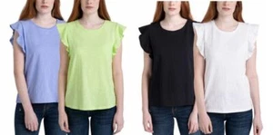 Ecothreads Ladies' Flutter Sleeve Top, 2-pack _ XXL_NEW_W_TAG - Picture 1 of 6