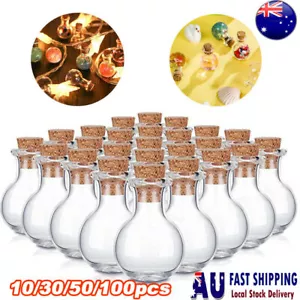 10-100X Assorted Mini Empty Glass Bottle Vials Cork Charm Wish Bottle DIY Gift - Picture 1 of 13