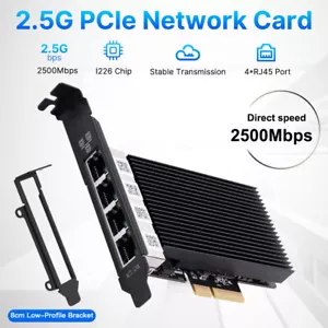 NIC Gigabit Quad RJ45 puerto con chip Intel I226 tarjeta de red adaptador Ethernet PC - Imagen 1 de 7