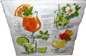 Servilletas de almuerzo ~ 20 ct ~ 3 capas ~ 13" x 13" ~ BEBIDAS TROPICALES - Imagen 1 de 1