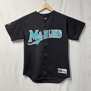 Vintage Florida Marlins Majestic Jersey Mens Size Large XL Black Made in USA - Picture 1 of 12