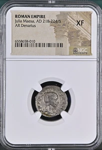 Roman Empire Julia Maesa Silver Denarius (218-225 AD) - NGC XF! Scarcer Type - Picture 1 of 7