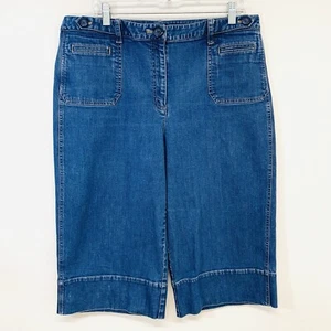 Talbots Capri Wide Leg Jeans 16 Gaucho aufgesetzte Tasche Knopfdetail Western klassisch - Bild 1 von 12