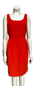 NEU Ann Taylor Damen Etuikleid orange strukturiert ärmellos Größe 6 Etikett neu mit Etikett - Bild 1 von 10