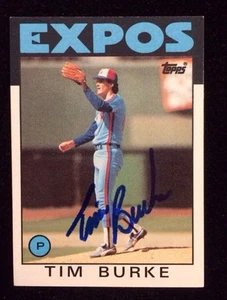 TIM BURKE 1986 TOPPS Autographed Signed Baseball Card JSA 258 EXPOS - Picture 1 of 2