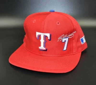 Texas Rangers Ivan Rodriguez MLB Vintage 90's Twins Enterprise Snapback Cap Hat - Image 1 of 4