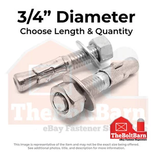 3/4"-10 Stainless Steel Wedge Anchor (Choose Length & Qty) - Picture 1 of 7