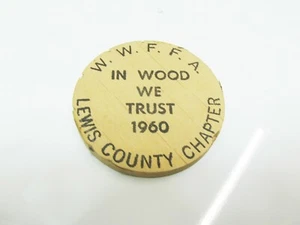 De colección 1960 Lewis County Washington WWFFA en madera We Trust níquel de madera - Imagen 1 de 2
