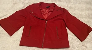 TRIBAL Wool Winter Coat Womens size 6 Red Full Zip - Picture 1 of 13