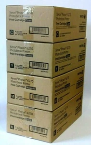 Xerox Fuji Phaser 6270 Photobook Printer Print Cartridge - FULL SET B C Y M (UK) - Picture 1 of 12