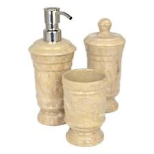 Sahara Beige Marble 3-Piece Spa Bathroom Accessory Set of Bengal Collection