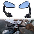 Black Motorcycle 7/8" Bar End Rearview Mirrors Anti Glare For Yamaha Mt125 Mt07