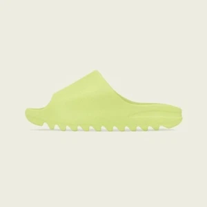 adidas and Yeezy Adults Slide Sandals Glow Green HQ6447 - Picture 1 of 5