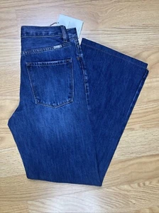 Pantalones de mezclilla KanCan tiro alto botones acampanados lavado oscuro etiqueta para mujer 3/25 medida W27L32 - Imagen 1 de 10