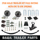 Stub Axles Un-braked Trailer Kit 1400kg Rating With Eye To Eye Springs 45x8mm! 
