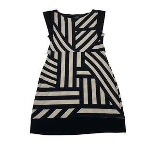 Bisou Bisou | Black & Tan Sleeveless Sheath Above Knee Dress | Women's Size 10 - Picture 1 of 7