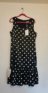Gina Bacconi. Black Polka Dot Dress. Uk 20. Brand new with tags £190.00. - Picture 1 of 9