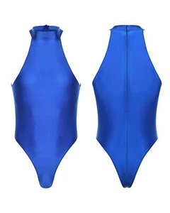 FEESHOW Mens Sleeveless Leotard Glossy High Cut One Piece Bodysuit AU - Picture 1 of 96