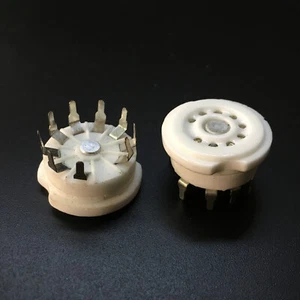 2Pcs 9Pin PCB Ceramic Vacuum Tube Socket Valve Base 12AX7 12AU7 ECC83 6DJ8 EF86 - Picture 1 of 5