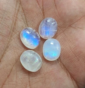 18,65 ct natürlicher Regenbogen Mondstein AAA blau Feuer ovaler Cabochon Posten 12 x 10 mm lose - Bild 1 von 4