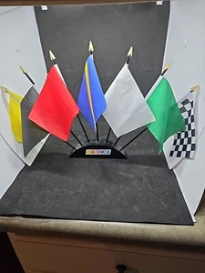 Vintage NASCAR Display Miniatur Signal FAHNEN 7 Desktop karierte Flagge - Bild 1 von 2