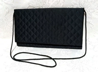 Bolso sin asas bandolera fino acolchado negro Jacobson's para mujer de colección Foto 1 de 4