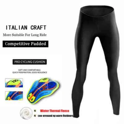 Cycling Bib Trousers Winter Thermal Fleece Mountain Long Pants Breathable Tights - Image 1 of 4