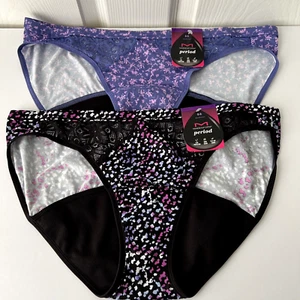 NEW 2 Pairs Maidenform Bikini Moderate Period Panties 2XL Multi-Color DMLBKM - Picture 1 of 3