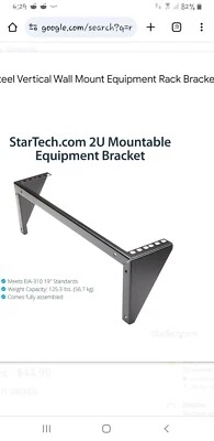 STARTECH 2U 19IN STEEL VERTICAL WALL MOUNT EQUIPMENT RACK BRACKET RK219WALLV - Image 1 of 4