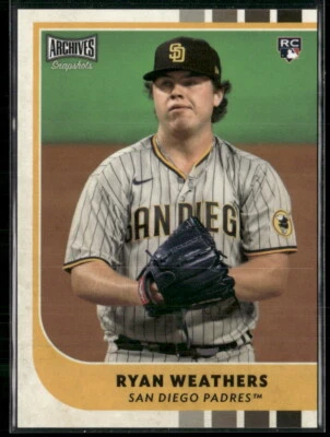 2021 Topps Archives Snapshots #45 Ryan Weathers San Diego Padres Rookie - Image 1 of 2