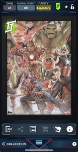 Marvel Collect - 60th Anniversary Avengers #2 60cc LEGENDARY *DIGITAL* - Picture 1 of 2