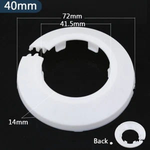 40mm Pipe Cover Decoration PP Plastic Water Pipe Escutcheon Black / White 4pcs - Picture 1 of 10