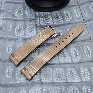Correa de reloj de cuero lagarto de 18 mm/16 mm diseño minimalista cuero exótico - Imagen 1 de 10