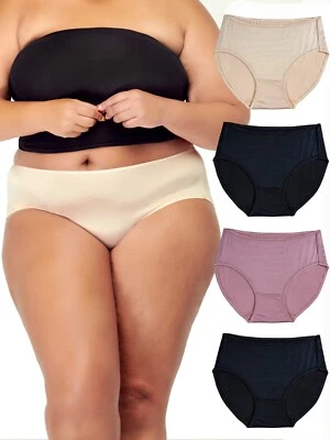 B2BODY Breathable Underwear for Women Regular & Plus Size Panties 4 Pack Brief - Image 1 of 4