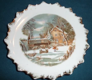 Seven Inch Currier & Ives Collectible Plates "The Farmers Home - Winter". - Picture 1 of 7